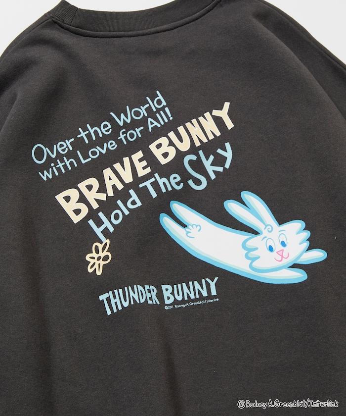 Thunder Bunny / 《Thunder Bunny》 / 特別款寬鬆版型背部印花圓領衛衣 / 天空色