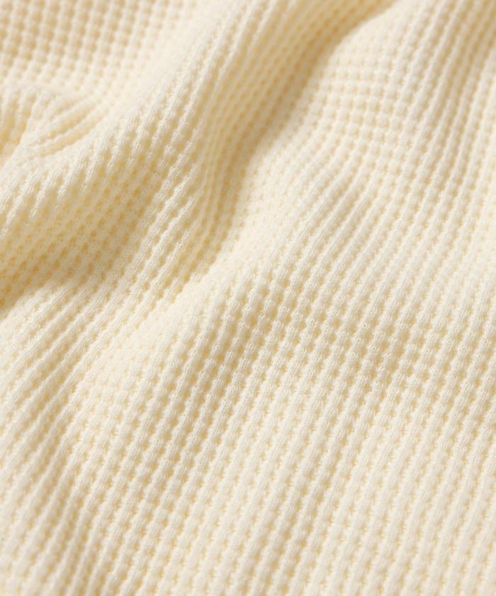 寬鬆版型水洗色華夫格長袖T恤