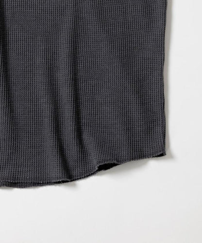 寬鬆版型水洗色華夫格長袖T恤