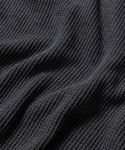 寬鬆版型水洗色華夫格長袖T恤