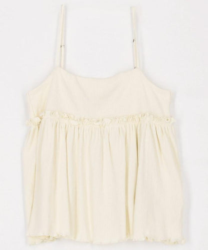 【套裝商品】軍風羅紋2WAY吊帶背心套裝 長袖T恤