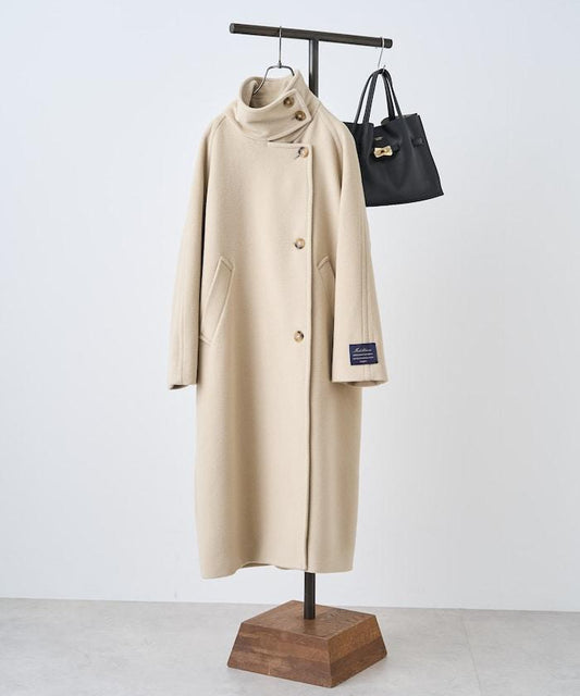 <有小個子尺碼>2WAY羊毛高領長款大衣