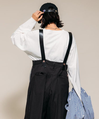 復古V領字母長袖T恤