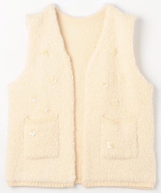 花卉寶石裝飾針織背心