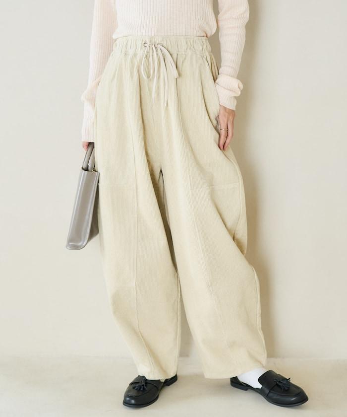 燈芯絨燈籠褲/弧形褲