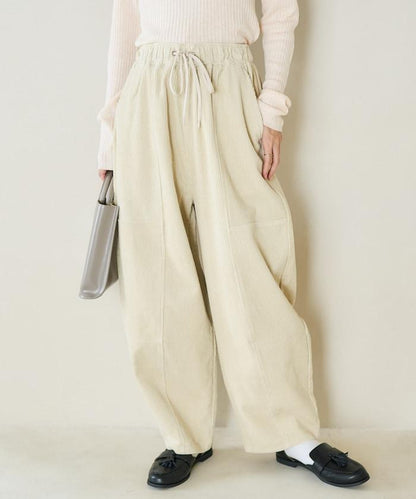 燈芯絨燈籠褲/弧形褲