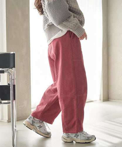 燈芯絨燈籠褲/弧形褲