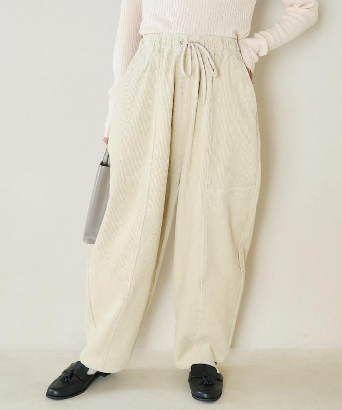 燈芯絨燈籠褲/弧形褲