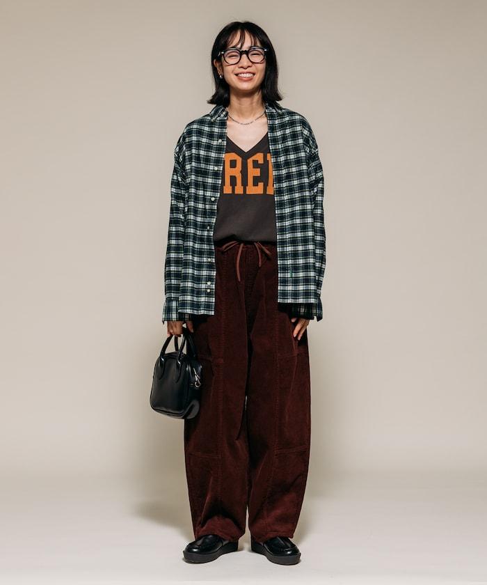 燈芯絨燈籠褲/弧形褲