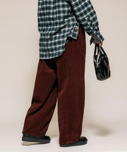 燈芯絨燈籠褲/弧形褲