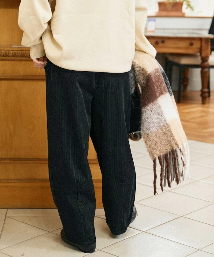 燈芯絨燈籠褲/弧形褲