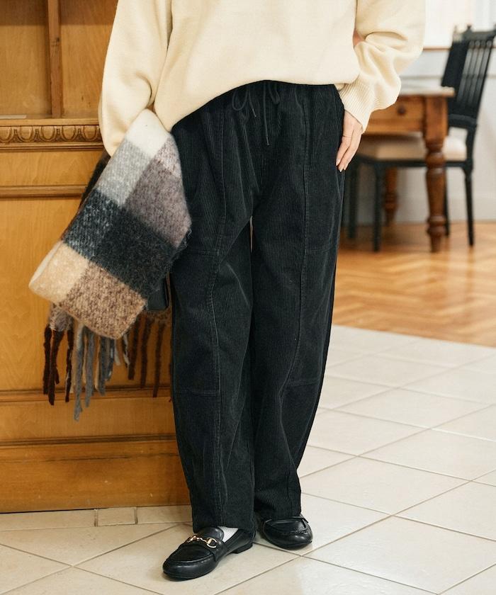 燈芯絨燈籠褲/弧形褲