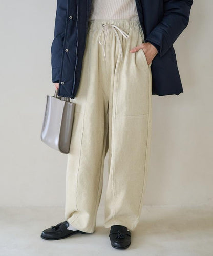 燈芯絨燈籠褲/弧形褲