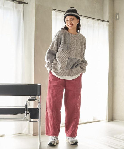 燈芯絨燈籠褲/弧形褲