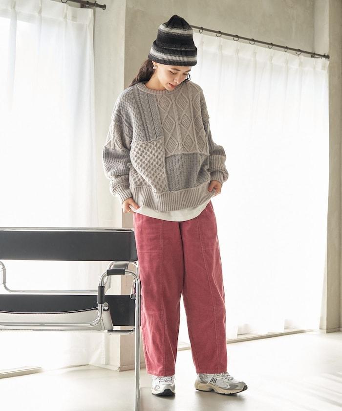 燈芯絨燈籠褲/弧形褲