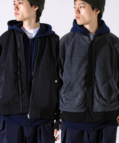 【尼龍×抓絨】2WAY可雙面穿飛行員夾克 MA-1