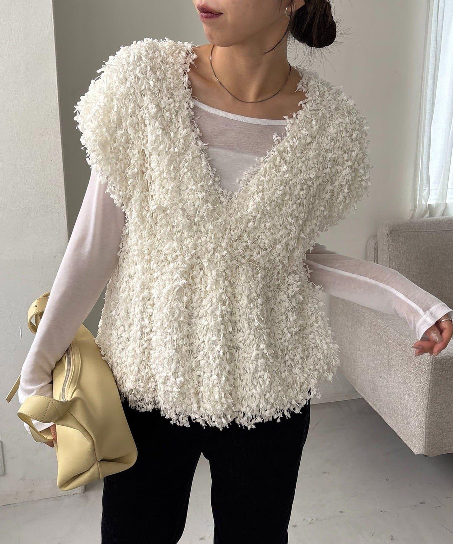 【適合長季節穿著】圈圈紗流蘇上衣