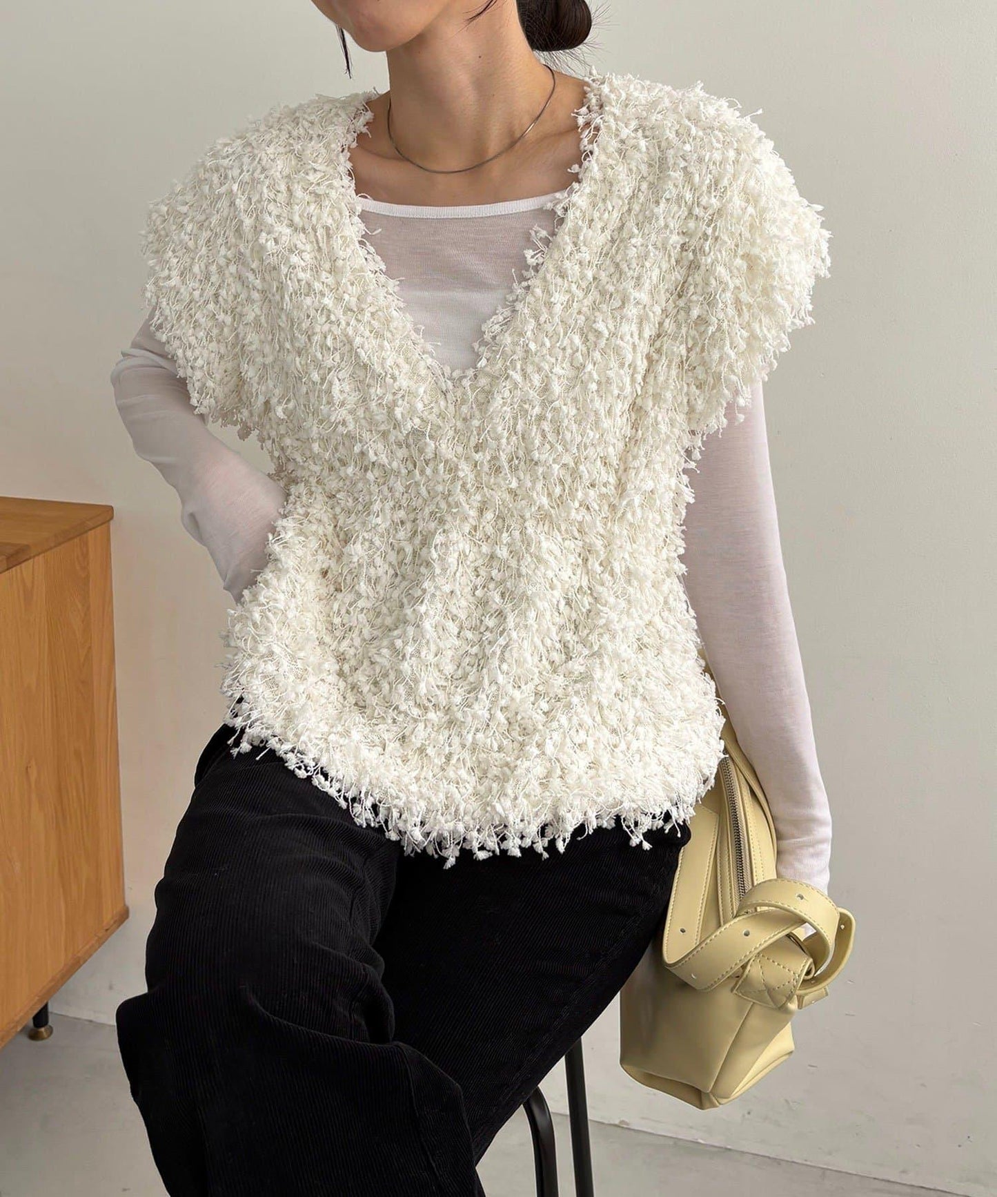 【適合長季節穿著】圈圈紗流蘇上衣