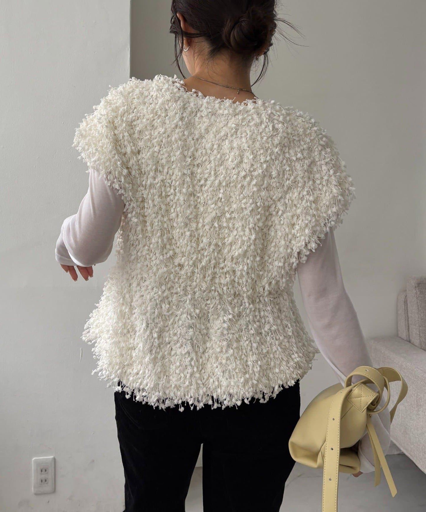 【適合長季節穿著】圈圈紗流蘇上衣