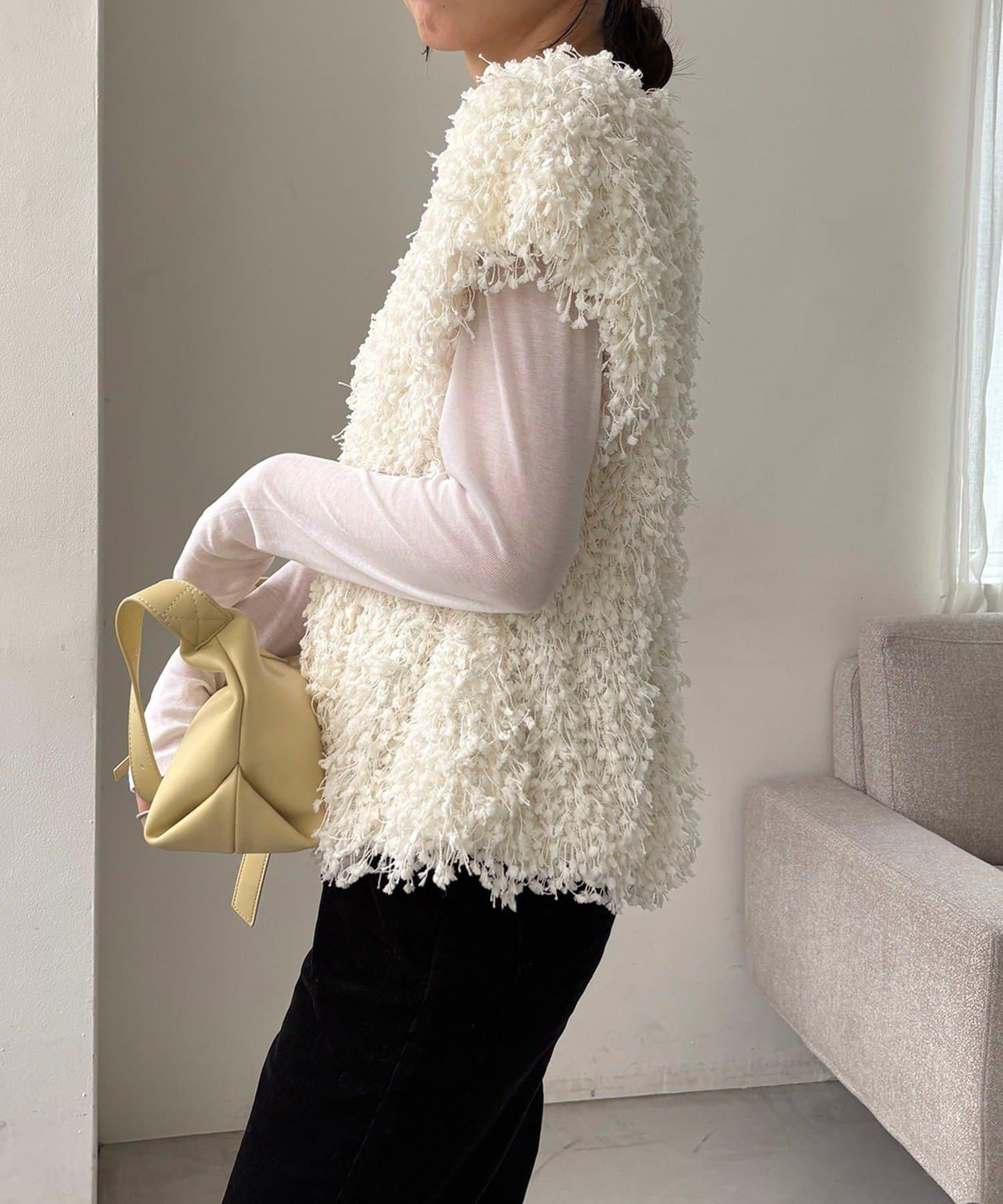 【適合長季節穿著】圈圈紗流蘇上衣