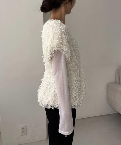 【適合長季節穿著】圈圈紗流蘇上衣