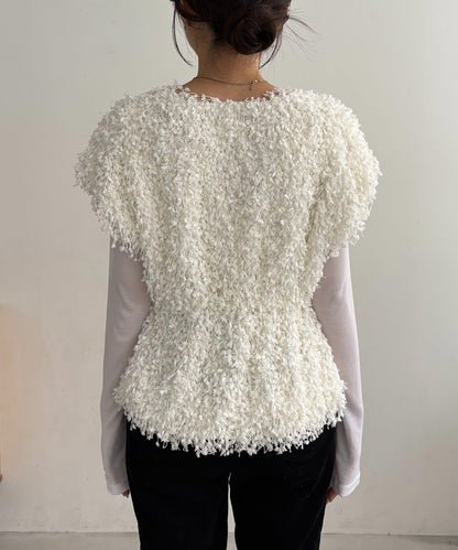 【適合長季節穿著】圈圈紗流蘇上衣