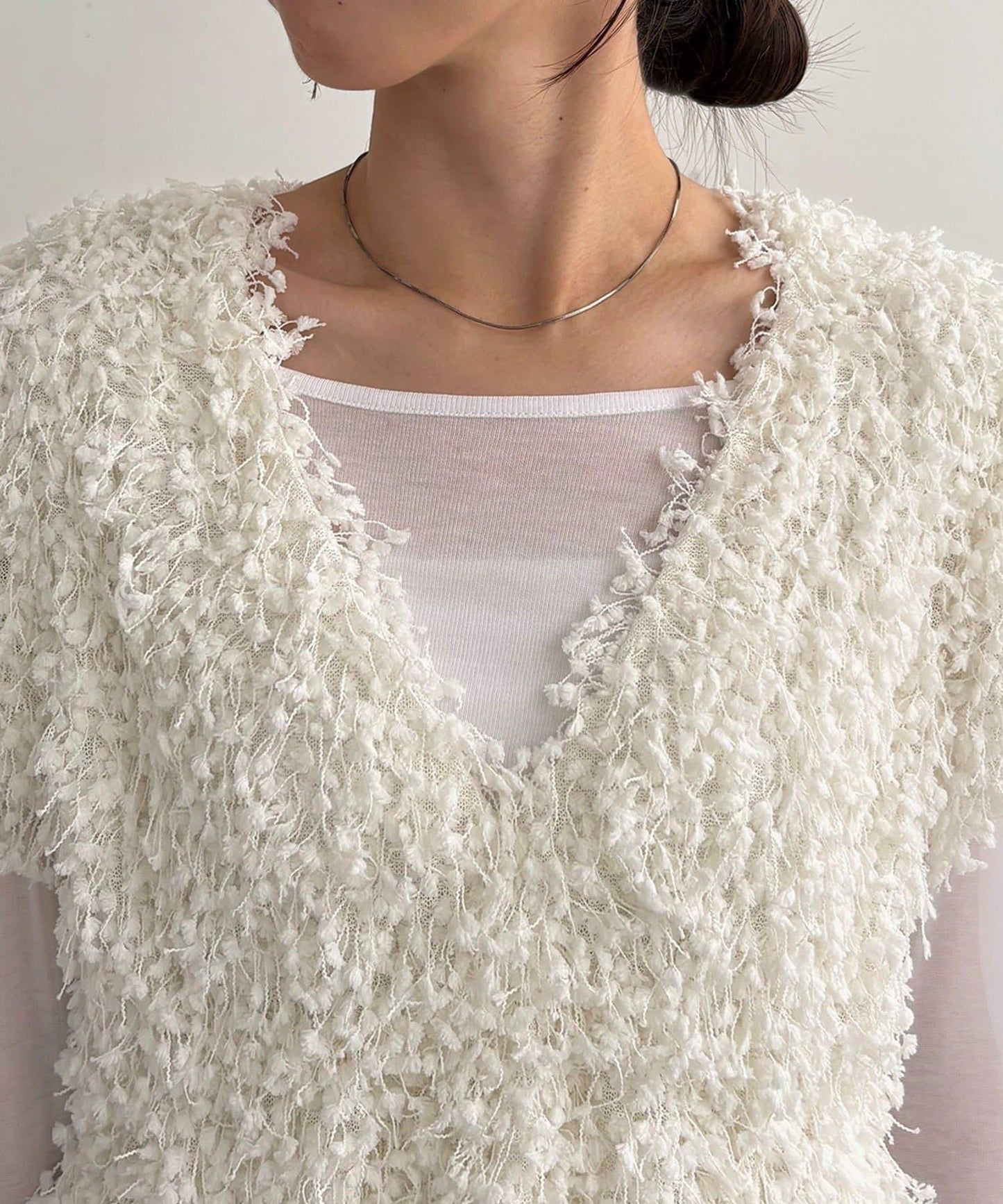 【適合長季節穿著】圈圈紗流蘇上衣