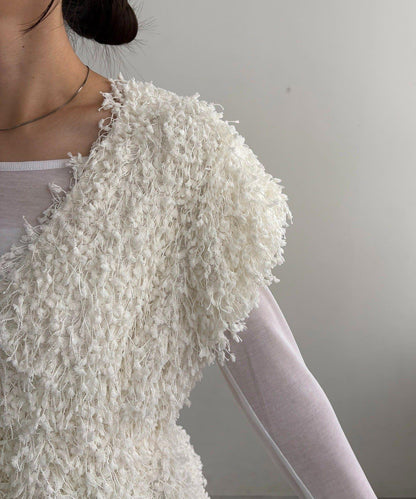 【適合長季節穿著】圈圈紗流蘇上衣