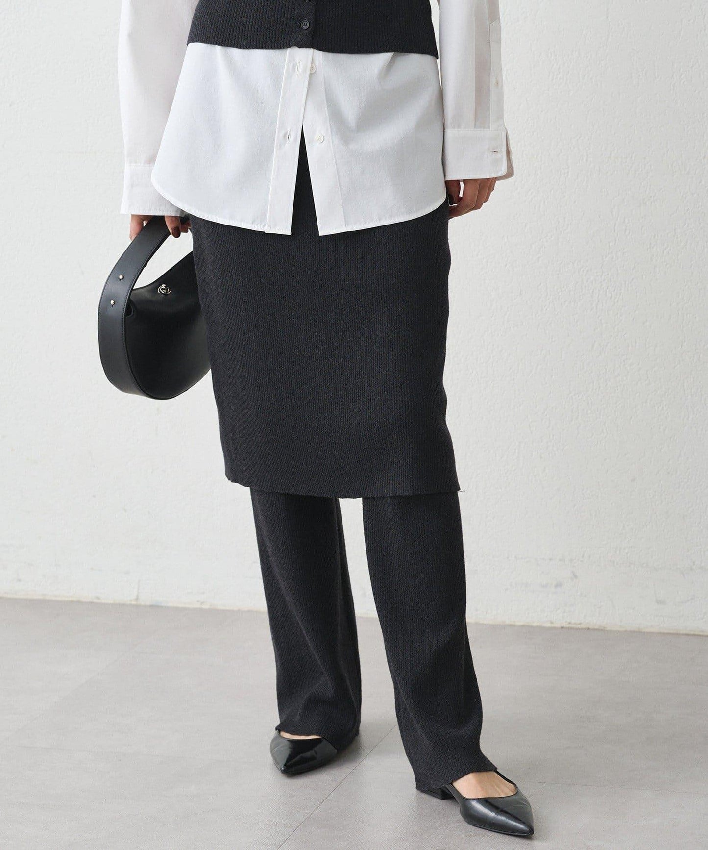 針織裙+褲子套裝