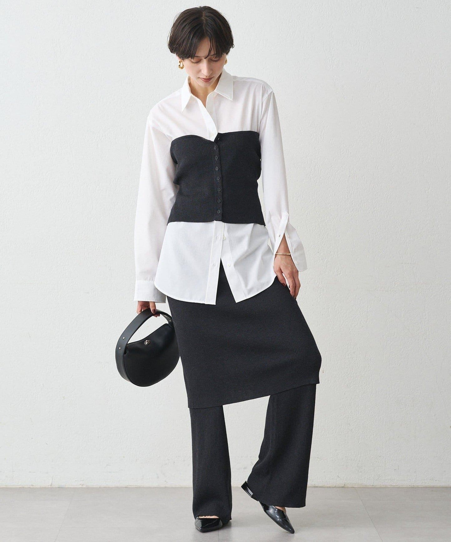 針織裙+褲子套裝