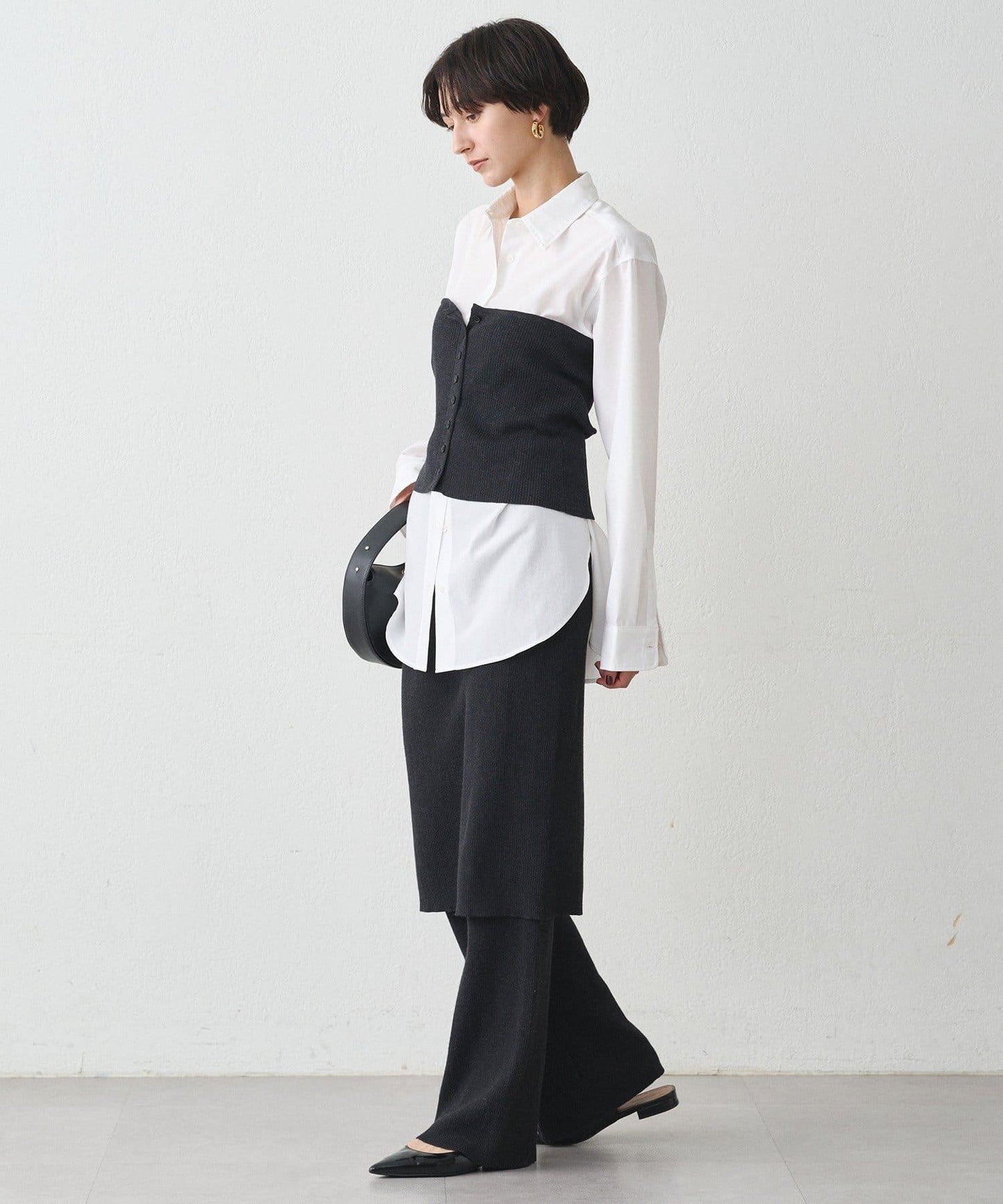 針織裙+褲子套裝