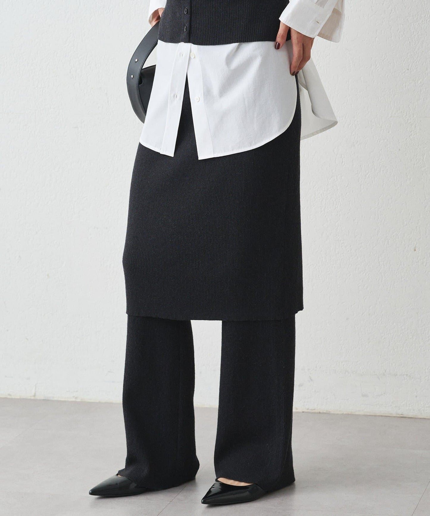 針織裙+褲子套裝