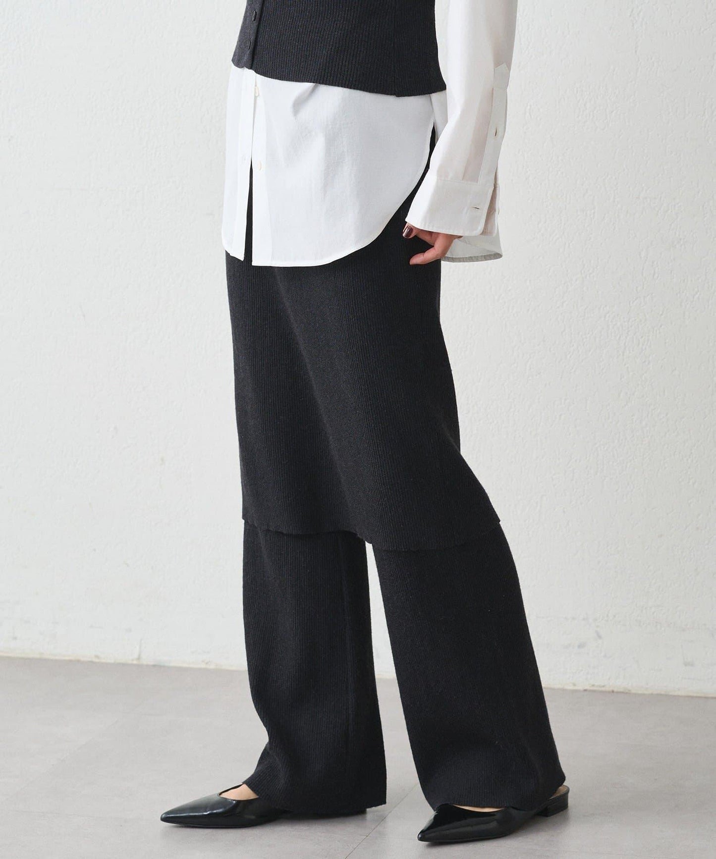 針織裙+褲子套裝