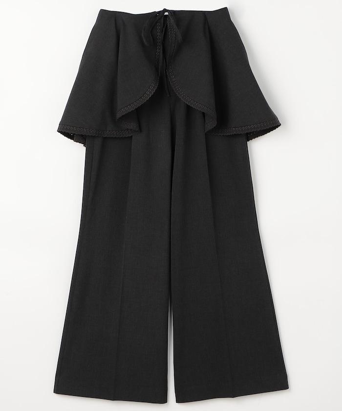 扇貝邊斗篷套裝褲