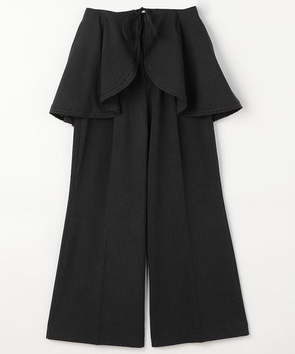 扇貝邊斗篷套裝褲