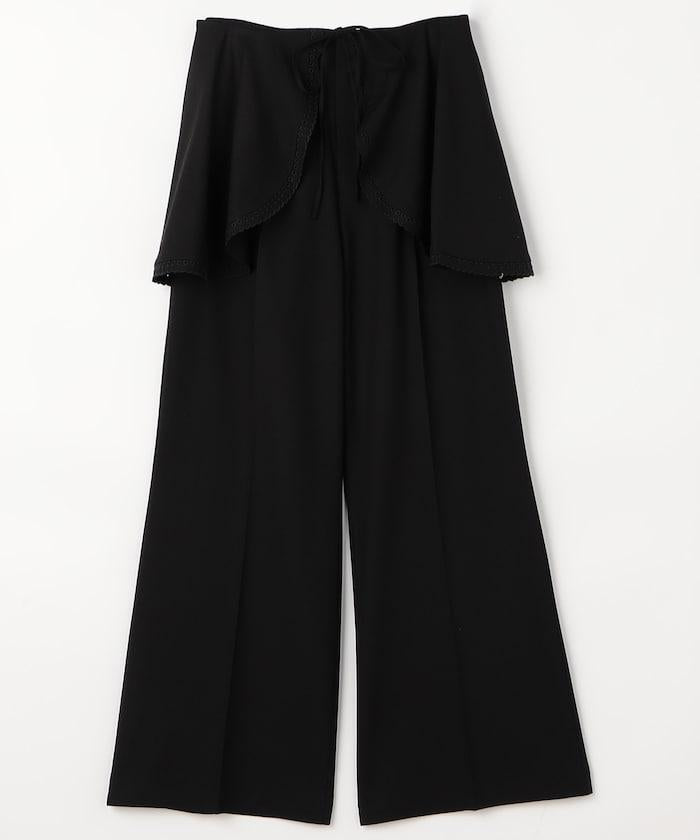 扇貝邊斗篷套裝褲