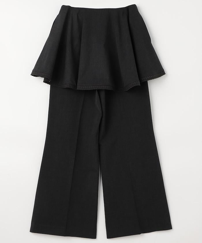 扇貝邊斗篷套裝褲