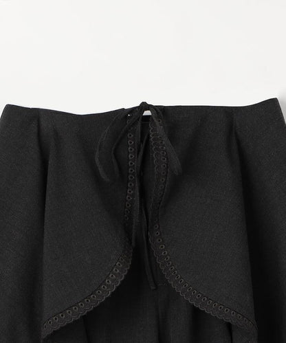 扇貝邊斗篷套裝褲