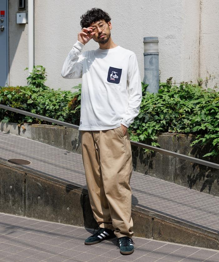 CHUMS×FREAK'S STORE特別款 Booby Bird針織口袋圓領長袖T恤