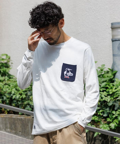 CHUMS×FREAK'S STORE特別款 Booby Bird針織口袋圓領長袖T恤