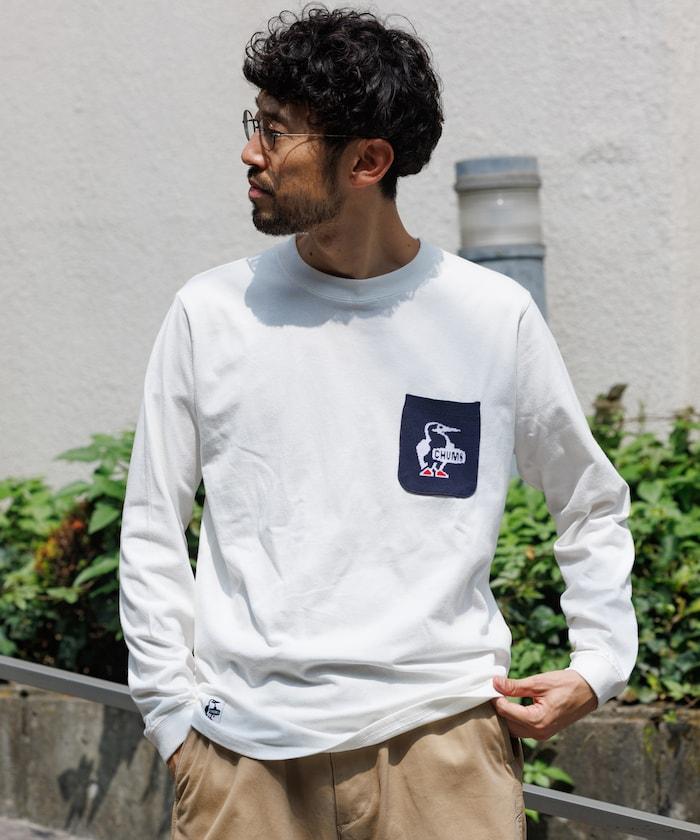 CHUMS×FREAK'S STORE特別款 Booby Bird針織口袋圓領長袖T恤