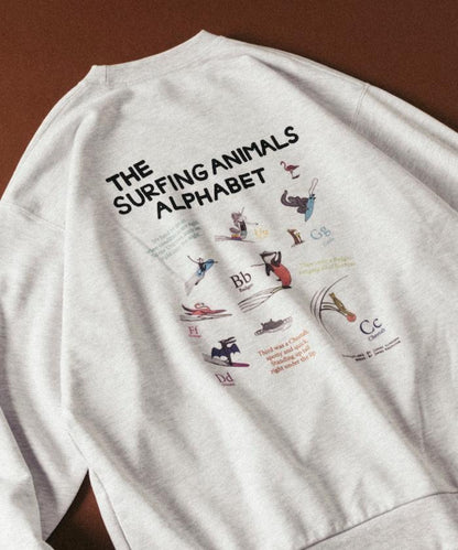 Surfing animals 動物衝浪 圓領衛衣