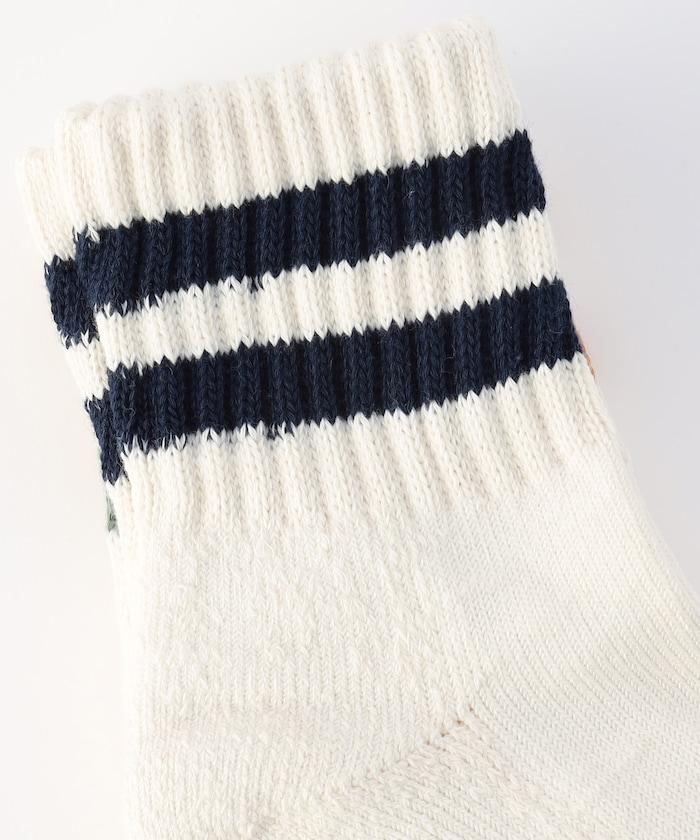 運動風雙條紋四分襪（適合腳長25.0-27.0cm）