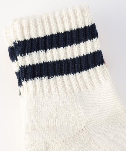 運動風雙條紋四分襪（適合腳長25.0-27.0cm）