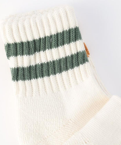 運動風雙條紋四分襪（適合腳長25.0-27.0cm）