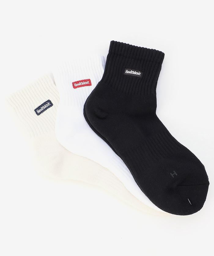 簡約標誌刺繡中筒襪（適合25.0-27.0cm）