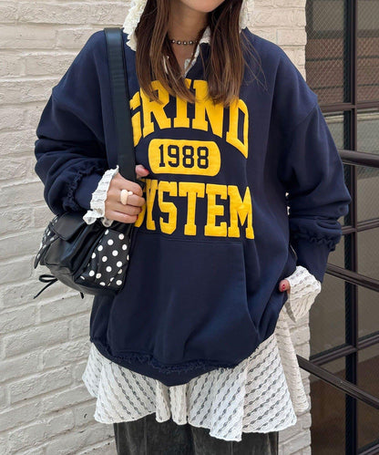 寬鬆學院風開衫衛衣