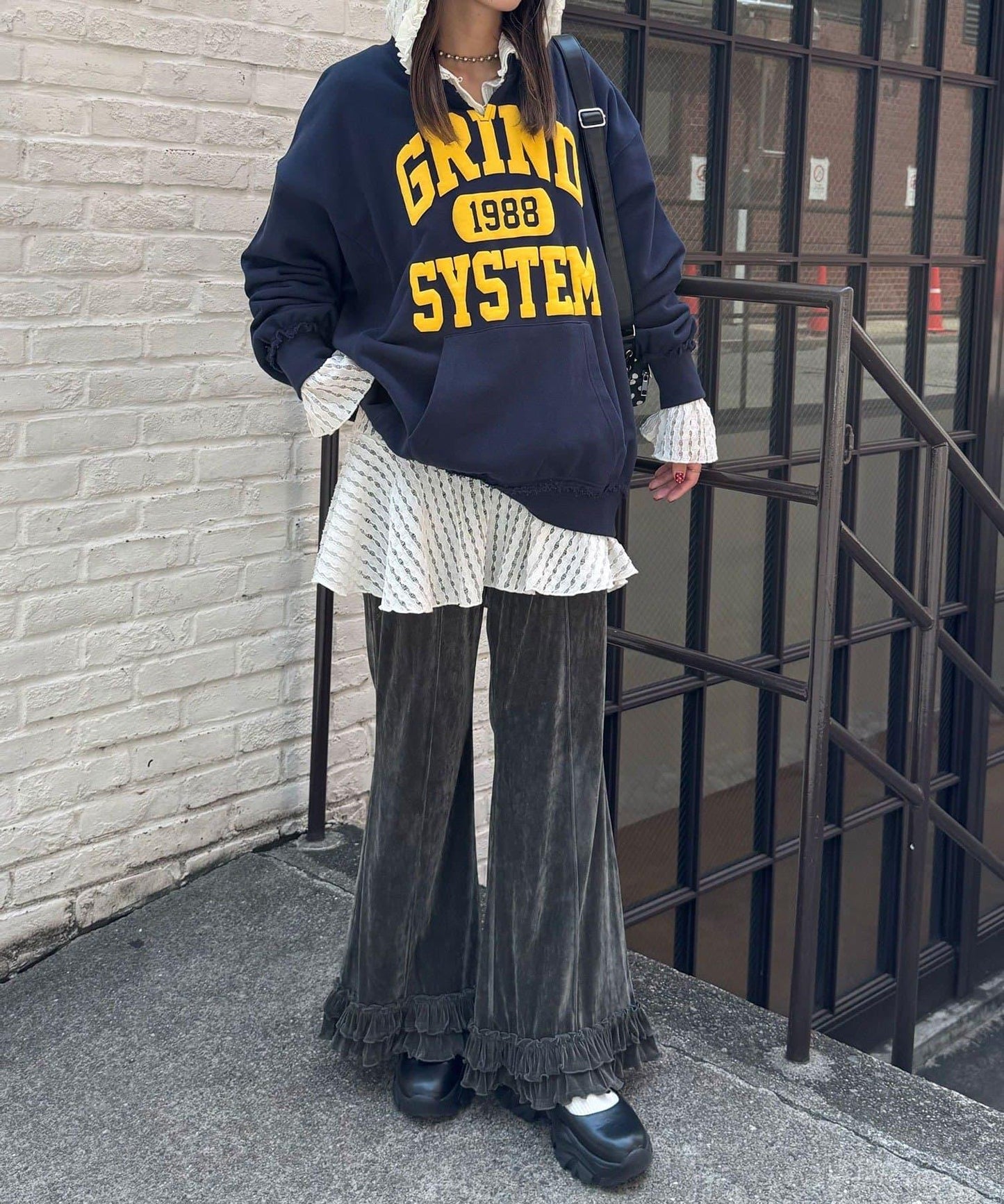 寬鬆學院風開衫衛衣