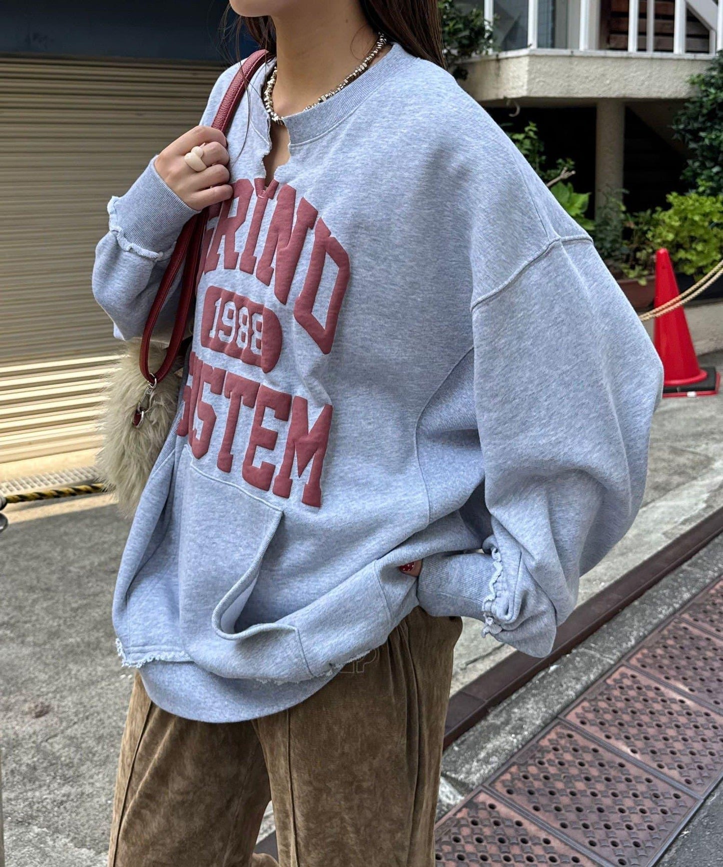 寬鬆學院風開衫衛衣