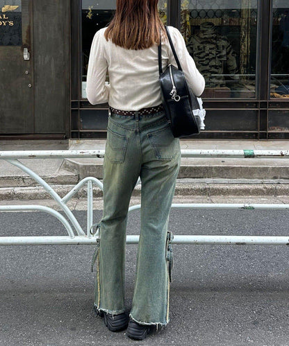 蕾絲拼接標誌修身上衣